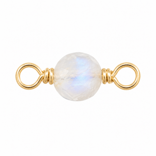 Moonstone Rock Candy single connector in solid 14K yellow gold