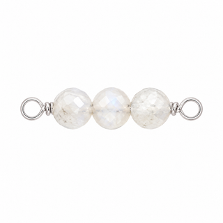 Moonstone Rock Candy triple connector in Solid 14K White Gold