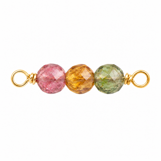 Multi Tourmaline Rock Candy triple connector in Gold Filled