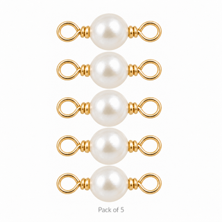 Pack of 5 Pearl Rock Candy single connectors in Gold Filled