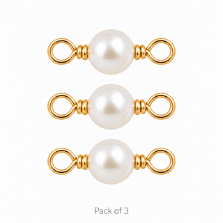 Pack of 3 Pearl Rock Candy single connectors in Solid 14K Yellow Gold