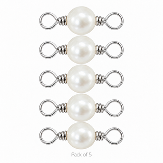 Pack of 5 Pearl Rock Candy single connectors in Sterling Silver