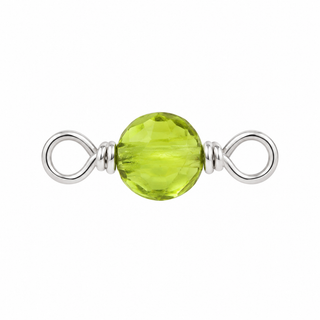 Peridot Rock Candy single connector in Solid 14K White Gold