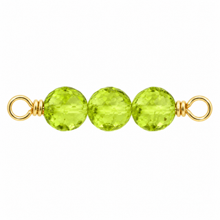 Peridot Rock Candy triple connector in Gold Filled