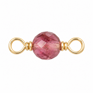 Pink Tourmaline Rock Candy single connector in Gold Filled