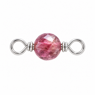 Pink Tourmaline Rock Candy single connector in Solid 14K White Gold