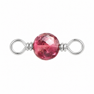 Pink Tourmaline Rock Candy single connector in Sterling Silver