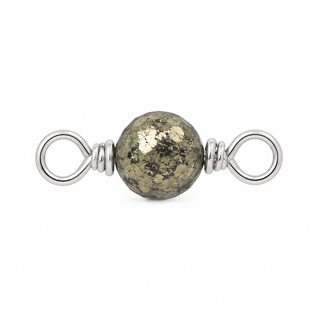 Pyrite Rock Candy single connector in Solid 14K White Gold
