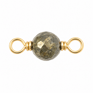 Pyrite Rock Candy single connector in solid 14K yellow gold