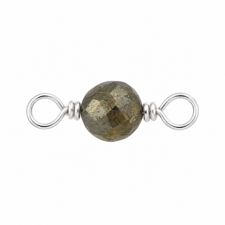 Pyrite Rock Candy single connector in Sterling Silver