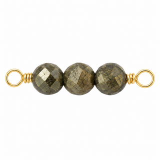 Pyrite Rock Candy triple connector in Gold Filled