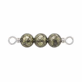 Pyrite Rock Candy triple connector in Sterling Silver