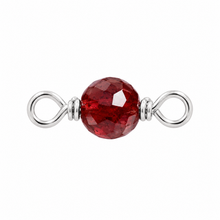 Red Garnet Rock Candy single connector in Solid 14K White Gold