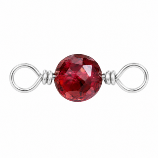 Red Garnet Rock Candy single connector in Sterling Silver