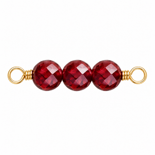 Red Garnet Rock Candy triple connector in Gold Filled