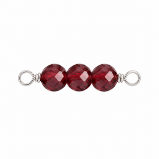wholesale-permanent-jewelry-connector-red-garnet-triple-solid-14k-white-gold