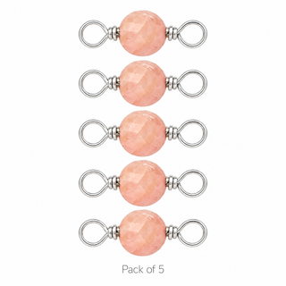 Pack of 5 Rhodochrosite Rock Candy single connectors in Sterling Silver
