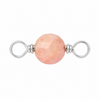 Rhodochrosite Rock Candy single connector in Sterling Silver