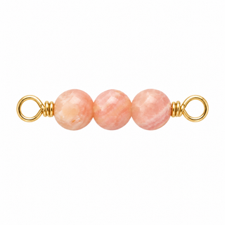Rhodochrosite Rock Candy triple connector in Gold Filled
