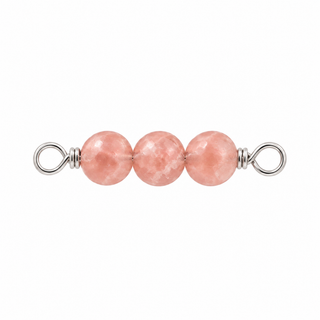 Rhodochrosite Rock Candy triple connector in Sterling Silver