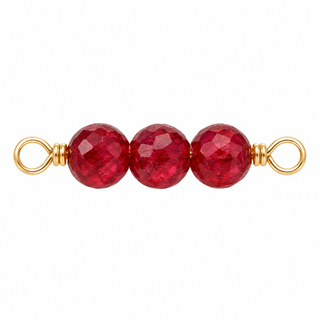 Ruby Rock Candy triple connector in solid 14K yellow gold