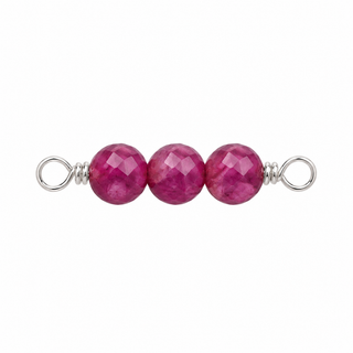 Ruby Rock Candy triple connector in Sterling Silver