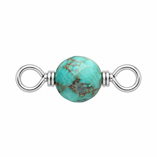 Turquoise Rock Candy single connector in Solid 14K White Gold