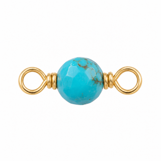 Turquoise Rock Candy single connector in solid 14K yellow gold