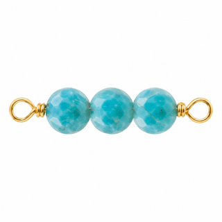 Turquoise Rock Candy triple connector in Gold Filled