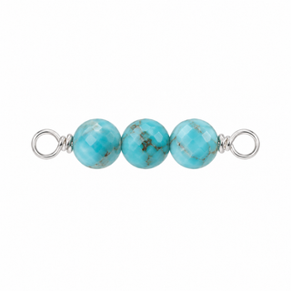 Turquoise Rock Candy triple connector in Sterling Silver