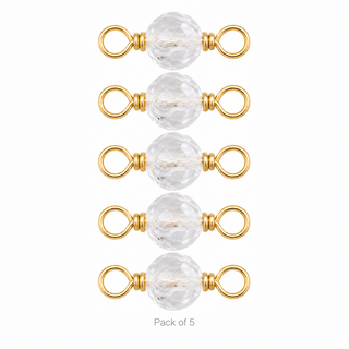 Pack of 5 White Topaz Rock Candy single connectors in Gold Filled