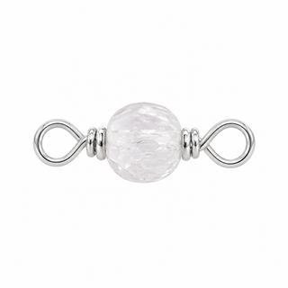 White Topaz Rock Candy single connector in Solid 14K White Gold