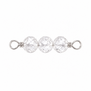 White Topaz Rock Candy triple connector in Sterling Silver