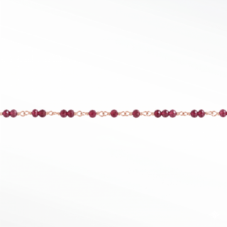 Ethereal Red Garnet Permanent Jewelry Chain | Solid 14K Rose Gold - Sample