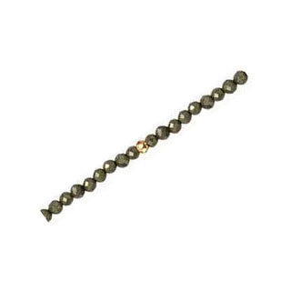 Pyrite gemstone chain detail with yellow gold-filled findings