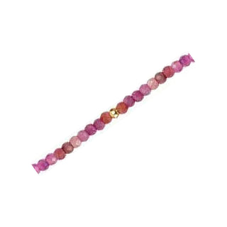 Ruby gemstone chain detail with yellow gold-filled findings