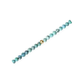 Turquoise gemstone chain detail with yellow gold-filled findings