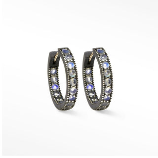 Gemma Moonstone Silver Hoop Earrings [product_metal] [product_color]  - Nina Wynn Designs 