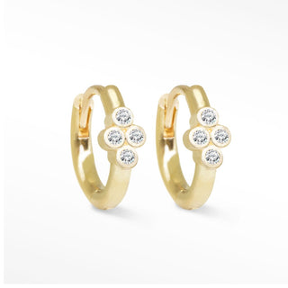 Brielle Diamond 18k Yellow Gold Hoop Earrings 13mm [product_metal] [product_color]  - Nina Wynn Designs 
