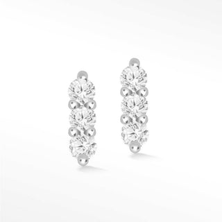 3 Scones Push back Earrings 14k White Gold - Nina Wynn