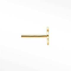 Labret Post Threadless 14k Gold 18G