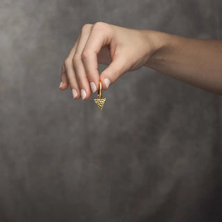 Forged Triangle 15mm Gold Vermeil Convertible Earrings - Nina Wynn