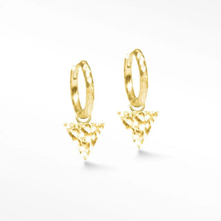 Forged Triangle 15mm Gold Vermeil Convertible Earrings - Nina Wynn
