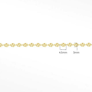 Hammer drop dainty 4.5mm 14k gold chain designer line for permanent jewelry sold by the inch - 14k yellow / inch