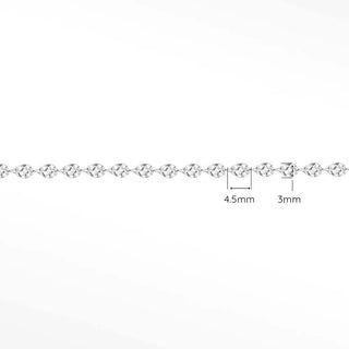 Hammer drop dainty 4.5mm 14k white gold chain designer line for permanent jewelry sold by the inch - 14k / inch