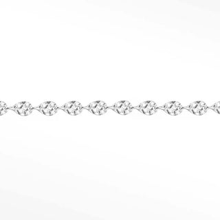 Hammer drop dainty 4.5mm 14k white gold chain designer line for permanent jewelry sold by the inch - 14k / inch