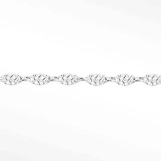 Hammer marquise tiny 4.5mm 14k white gold chain designer line for permanent jewelry sold by the inch - 14k / inch