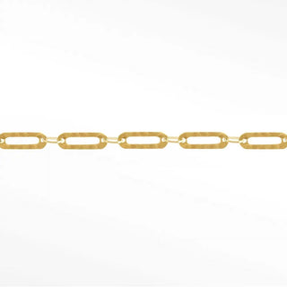 Hammer paperclip 6mm 14k gold chain designer line for permanent jewelry sold by the inch - 14k yellow / inch