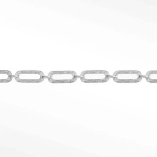 Hammer paperclip 8mm 14k white gold chain designer line for permanent jewelry sold by the inch - 14k / inch