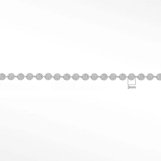Hammer round 3mm 14k white gold chain designer line for permanent jewelry - 14k / sold by the inch